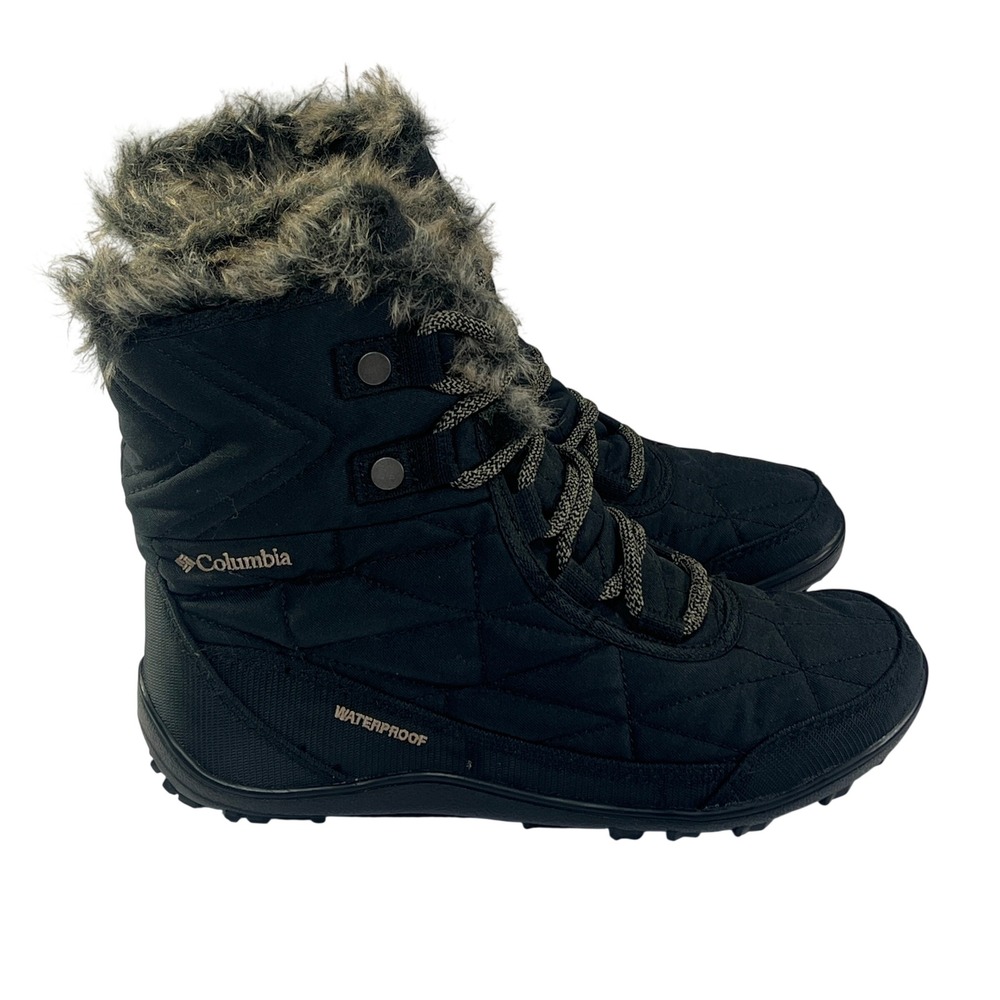 Columbia Minx Shorty III Boot Women 7 Black Waterproof Ankle Winter Snow Outdoor